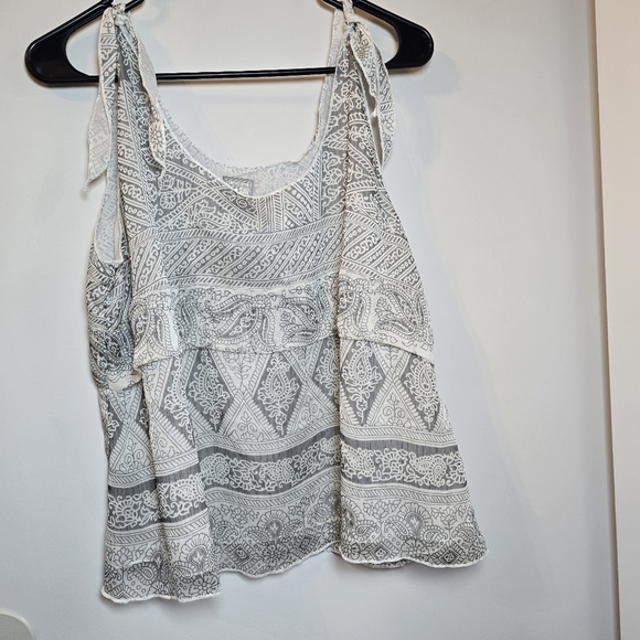 Vimtage Converse One Star Layered Sleeveless Shirt Lined Gray White Sz Lg - Picture 4 of 8